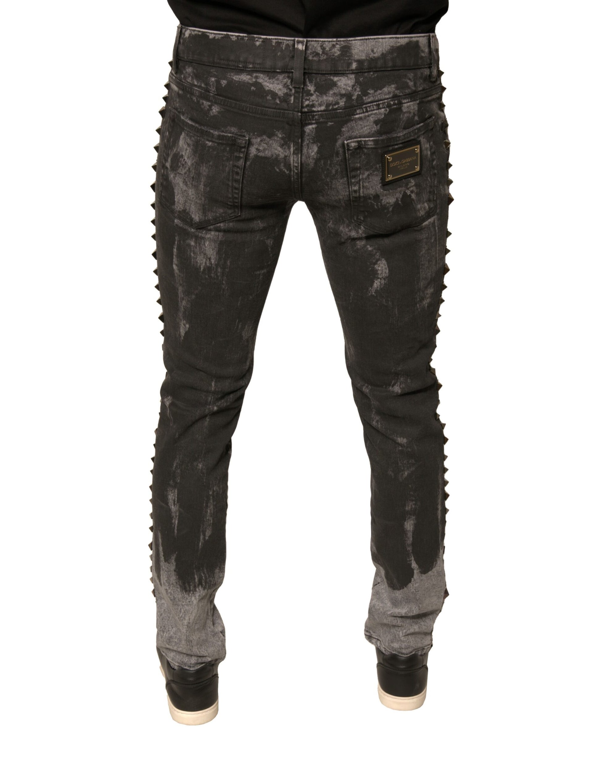 Dolce & Gabbana Grey Skinny Jeans for Men side view