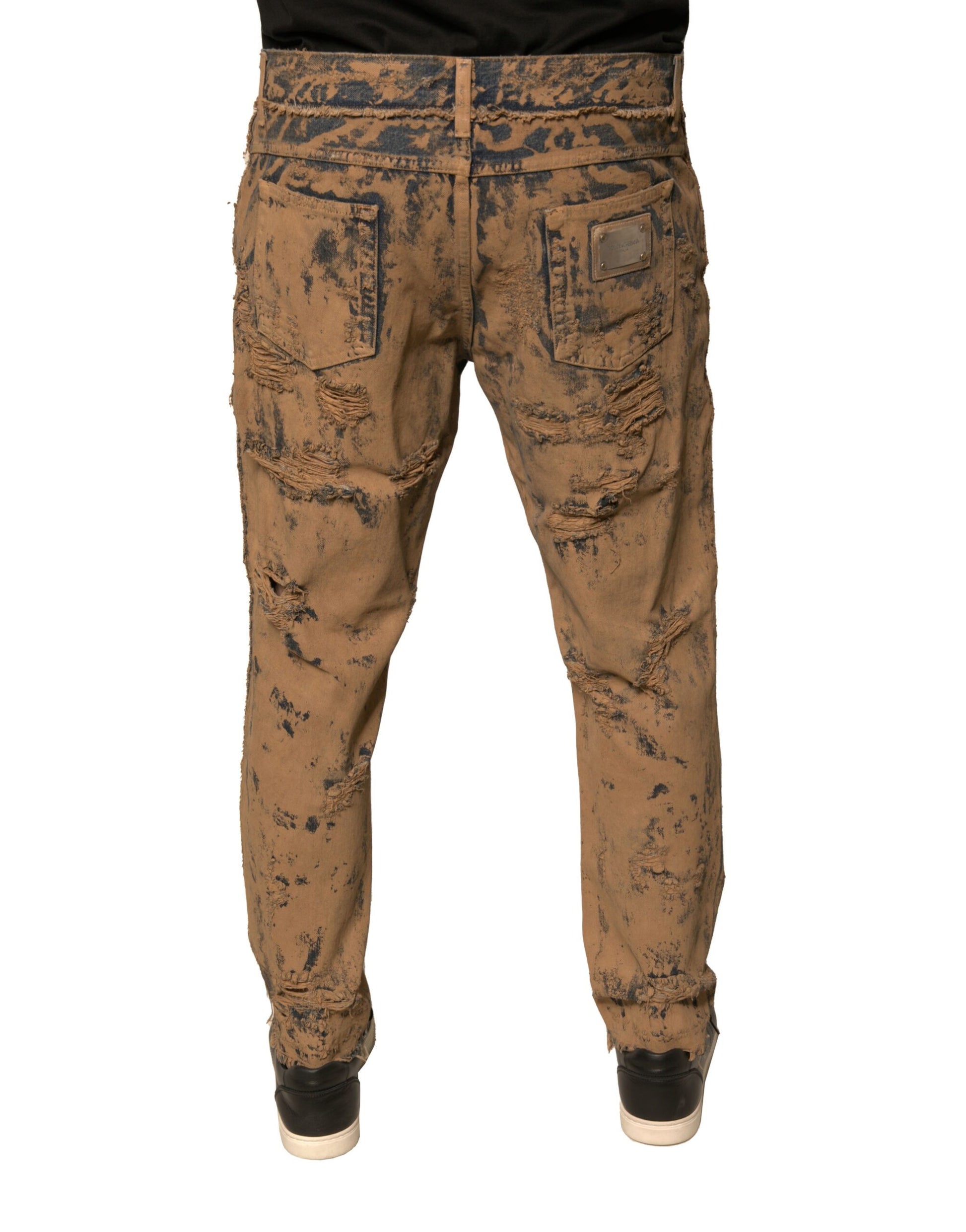 Dolce & Gabbana Brown Skinny Jeans for Men side view