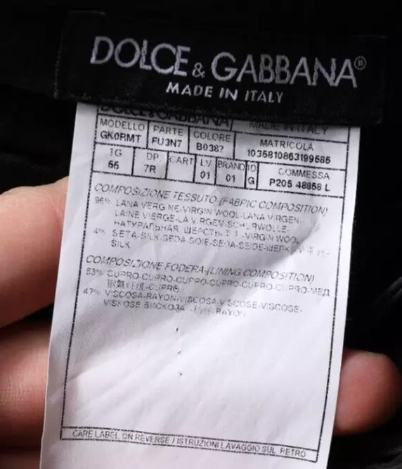 Pantalon de costume Dolce & Gabbana bleu foncé fuselé