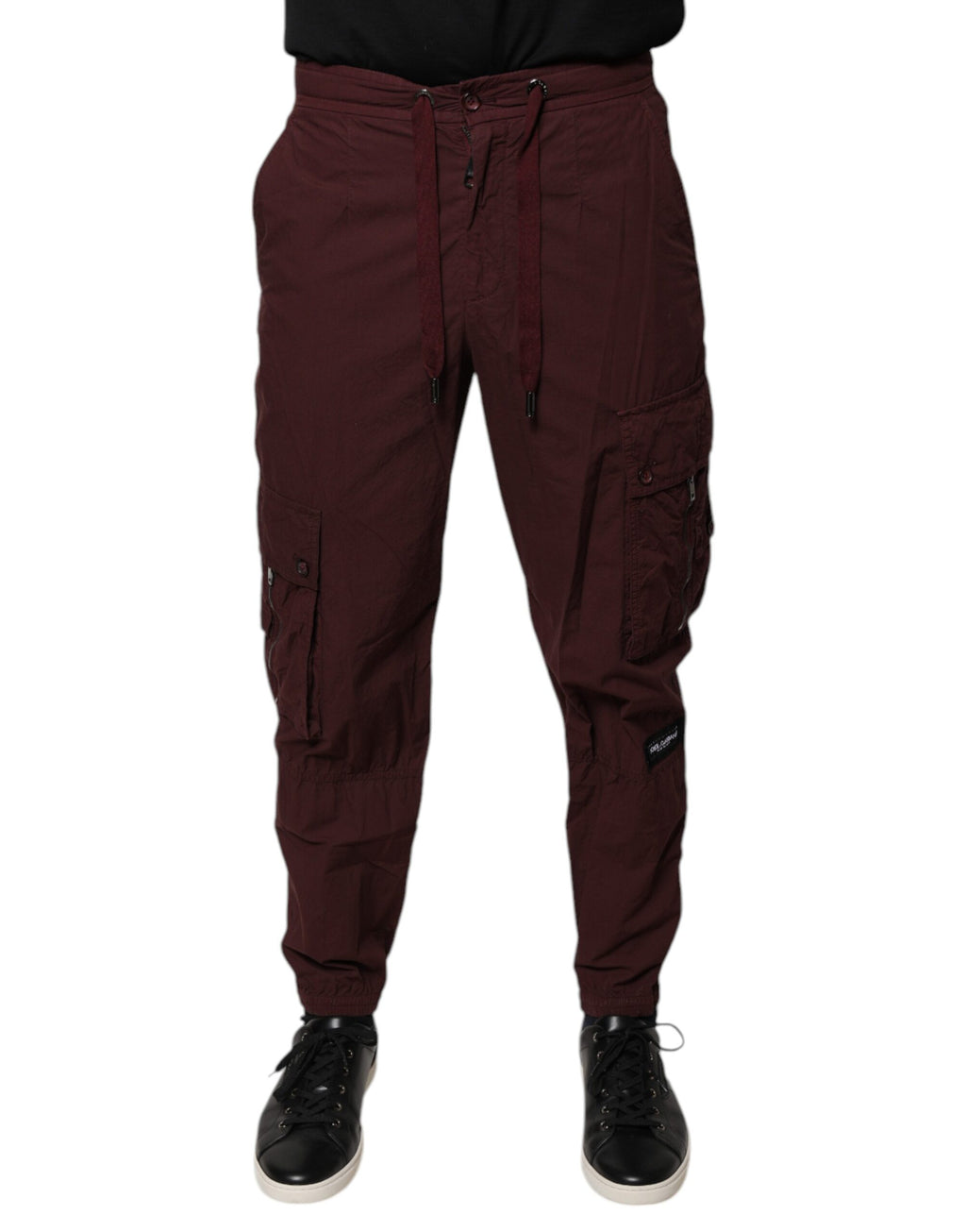Pantalon de jogging cargo en coton bordeaux Dolce & Gabbana