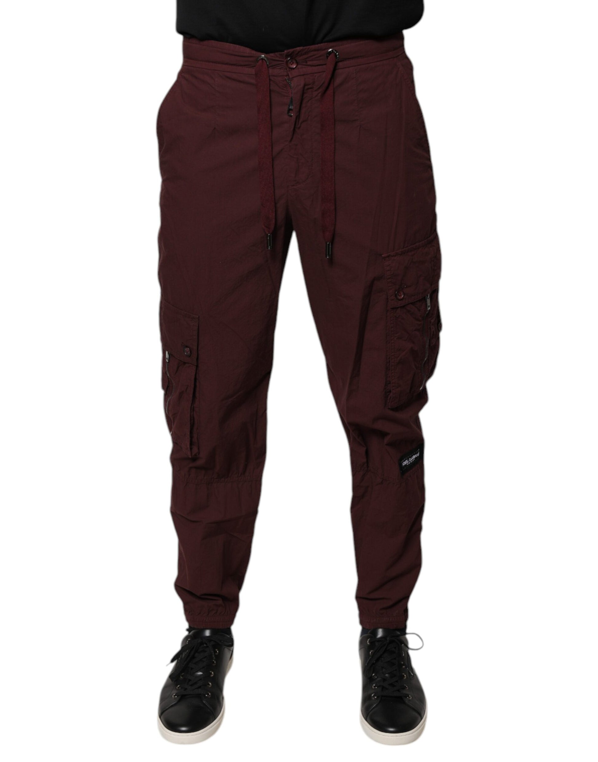Pantalon de jogging cargo en coton bordeaux Dolce & Gabbana