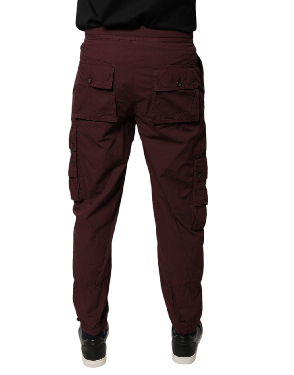 Pantalon de jogging cargo en coton bordeaux Dolce & Gabbana