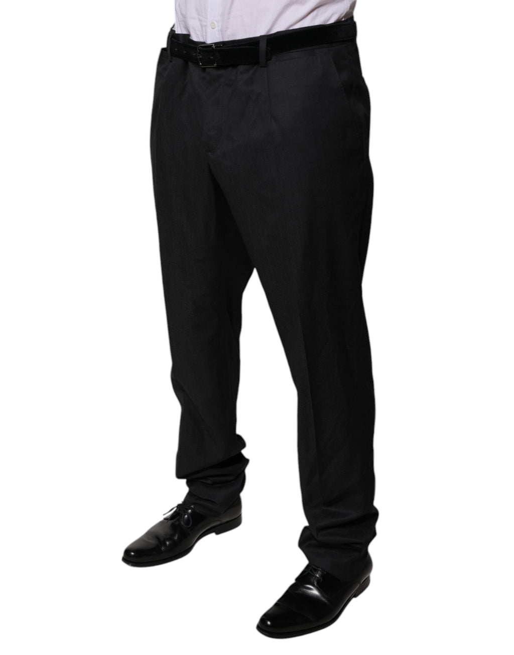 Pantalon de Costume Fuselé Noir en Laine Dolce & Gabbana