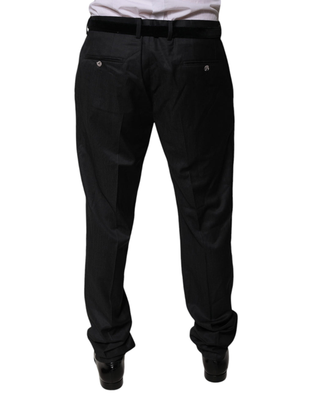 Pantalon de Costume Fuselé Noir en Laine Dolce & Gabbana