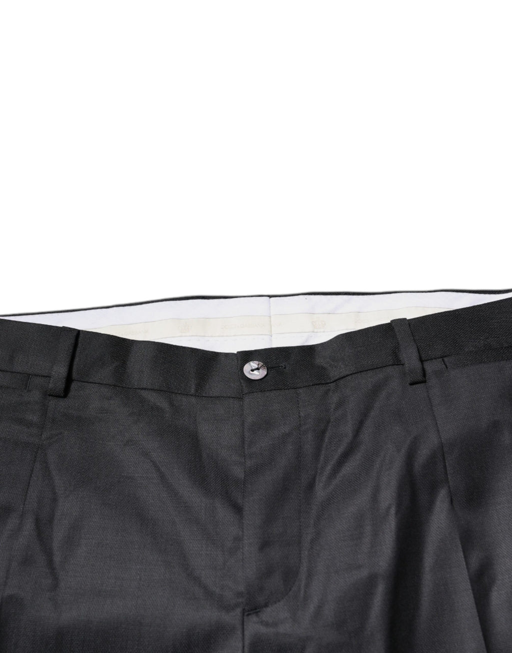 Pantalon de Costume Fuselé Noir en Laine Dolce & Gabbana