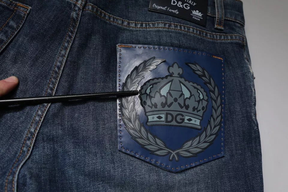 Dolce & Gabbana Blue Skinny Jeans for Men additional view