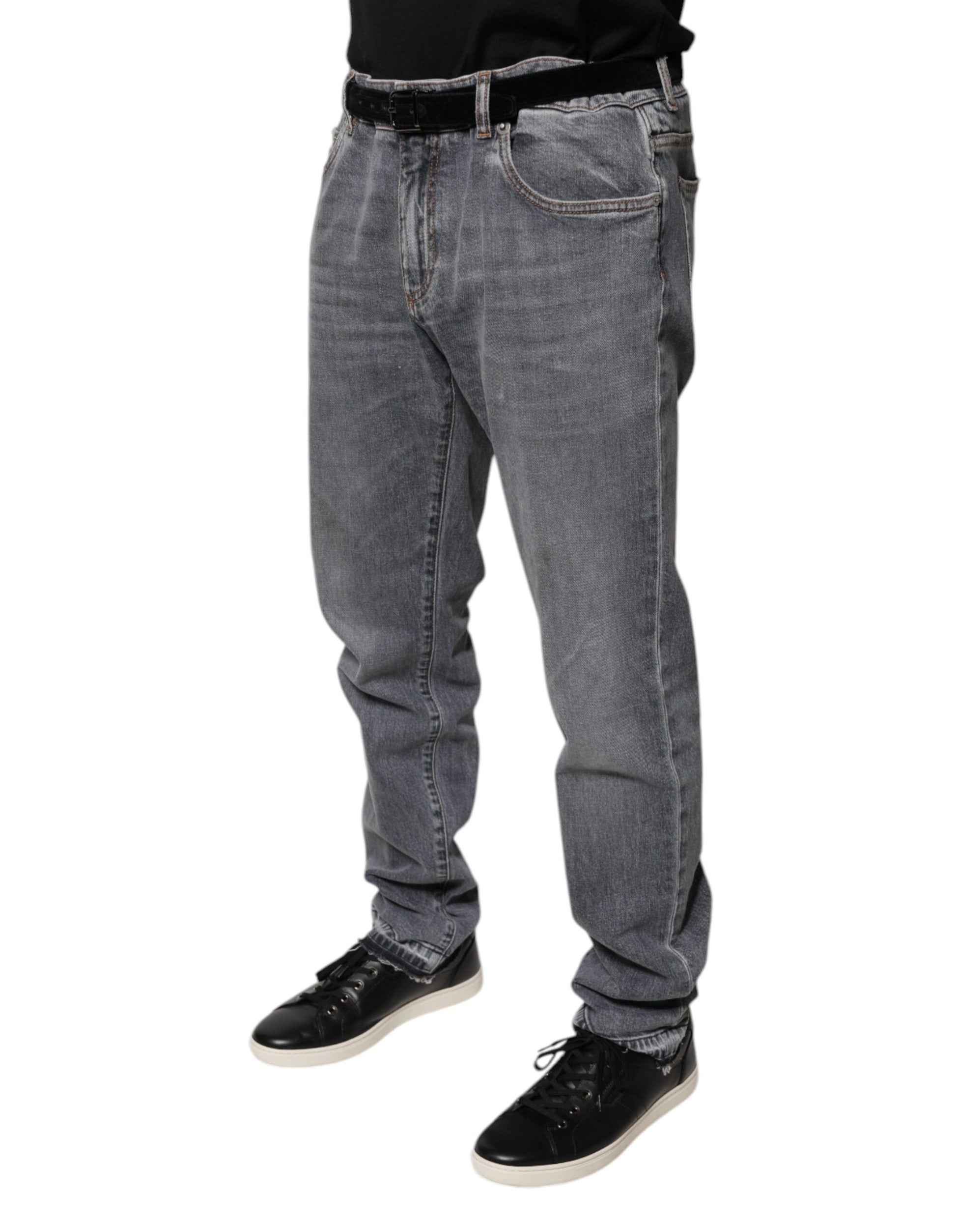 Dolce & Gabbana Grey Skinny Jeans for Men detail view