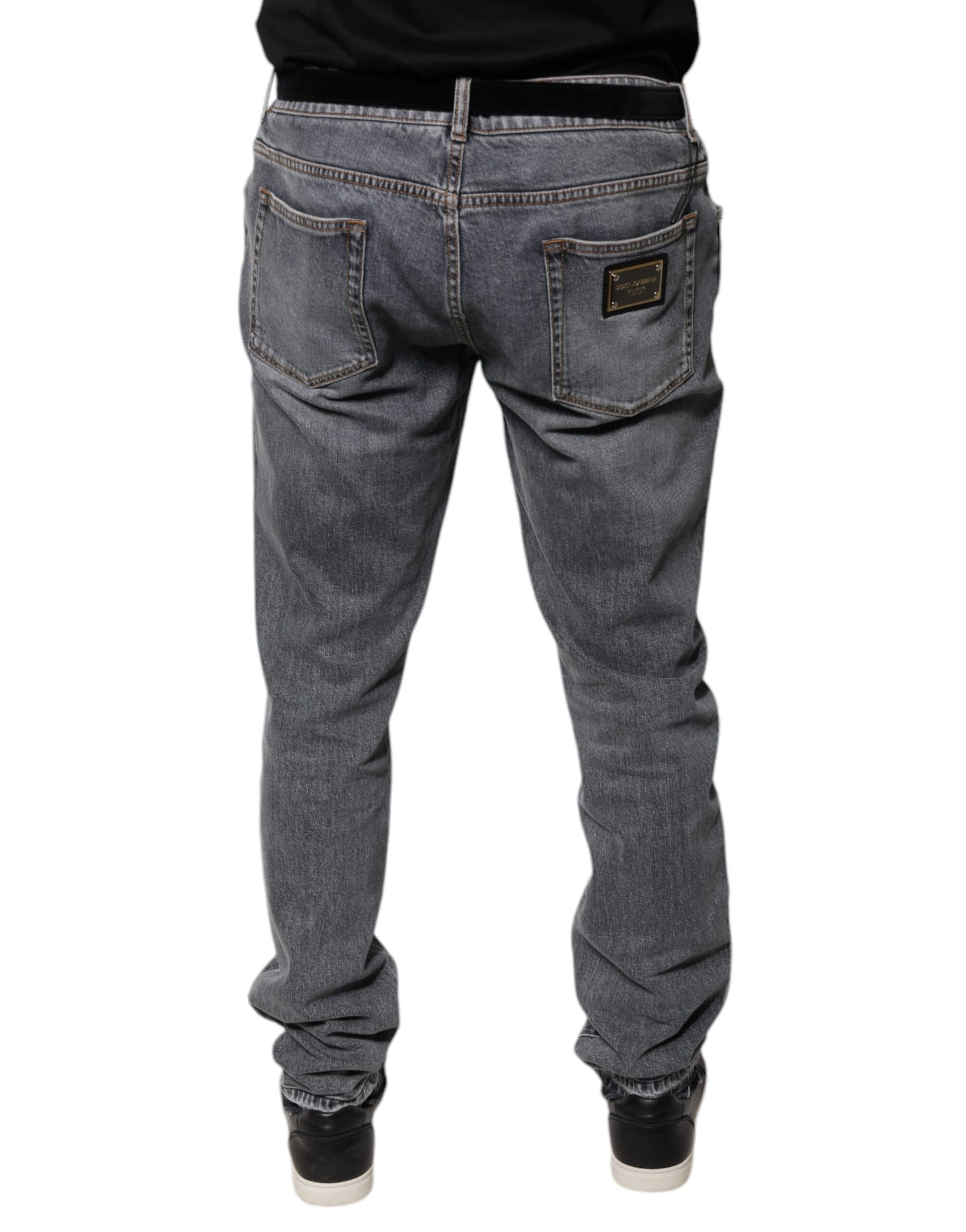 Dolce & Gabbana Grey Skinny Jeans for Men side view