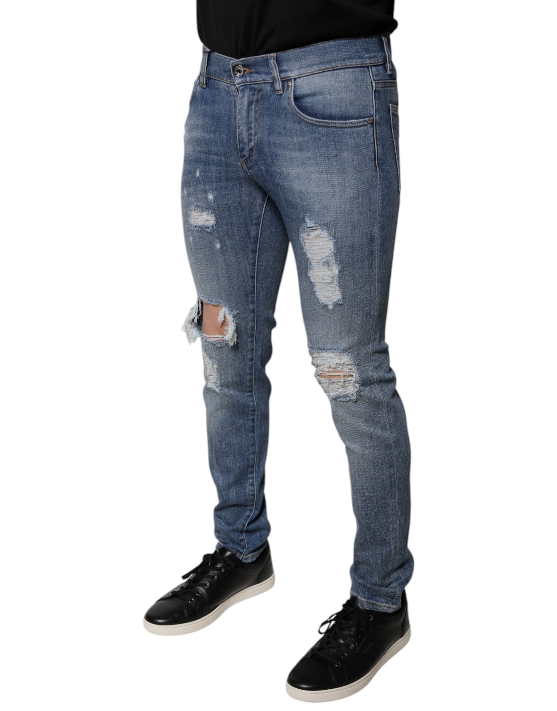 Dolce & Gabbana Blue Skinny Jeans for Men detail view