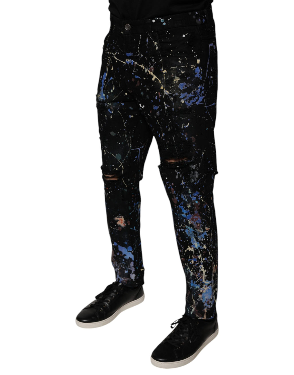 Dolce & Gabbana Black Skinny Jeans for Men detail view
