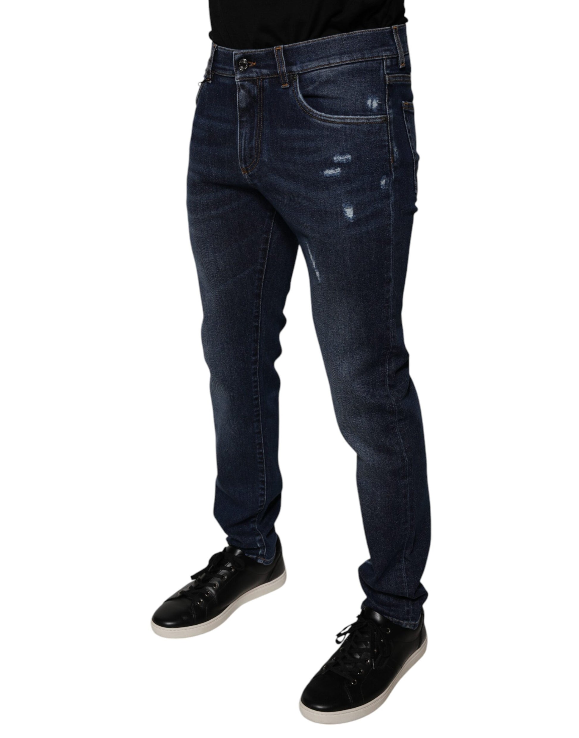 Dolce & Gabbana Blue Skinny Jeans for Men detail view
