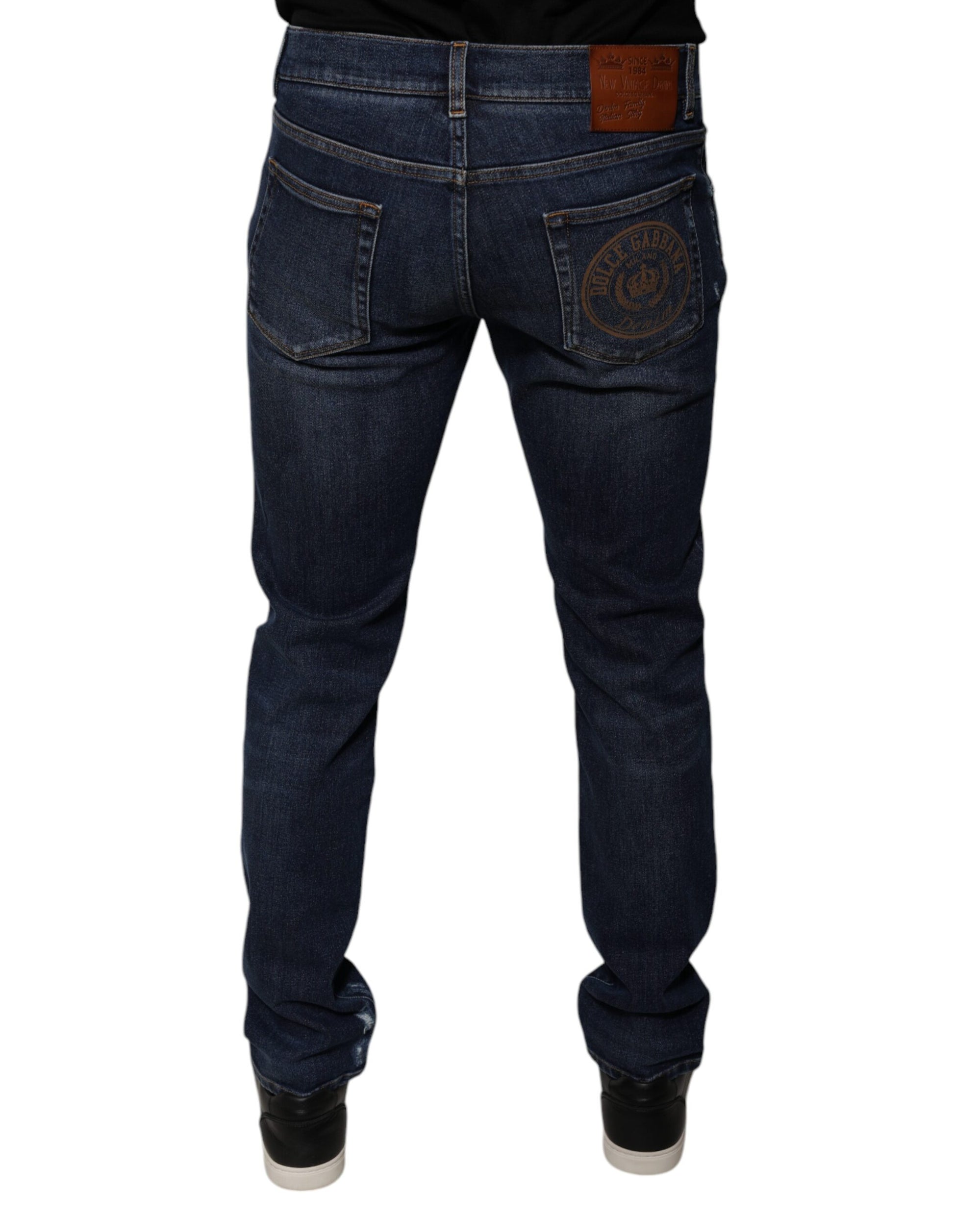 Dolce & Gabbana Blue Skinny Jeans for Men side view