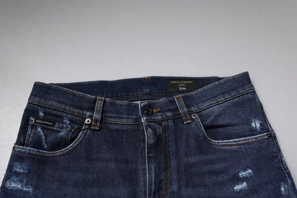 Dolce & Gabbana Blue Skinny Jeans for Men additional view