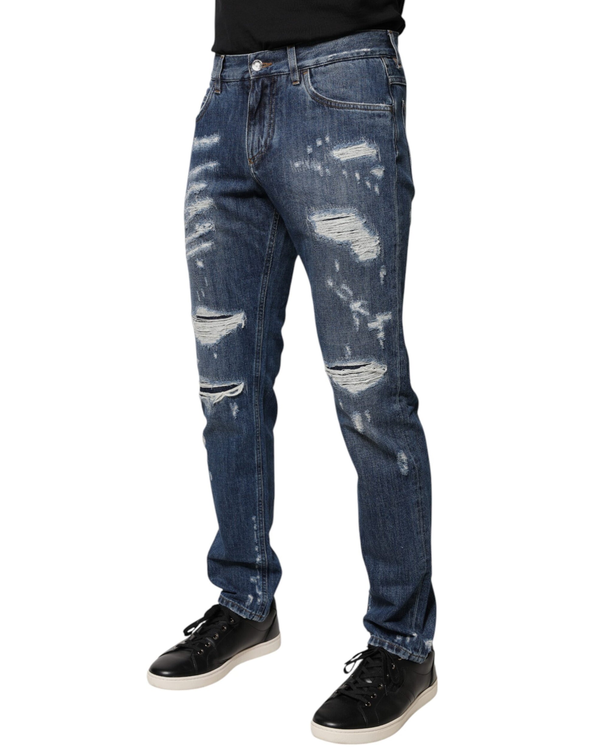 Dolce & Gabbana Blue Skinny Jeans for Men detail view
