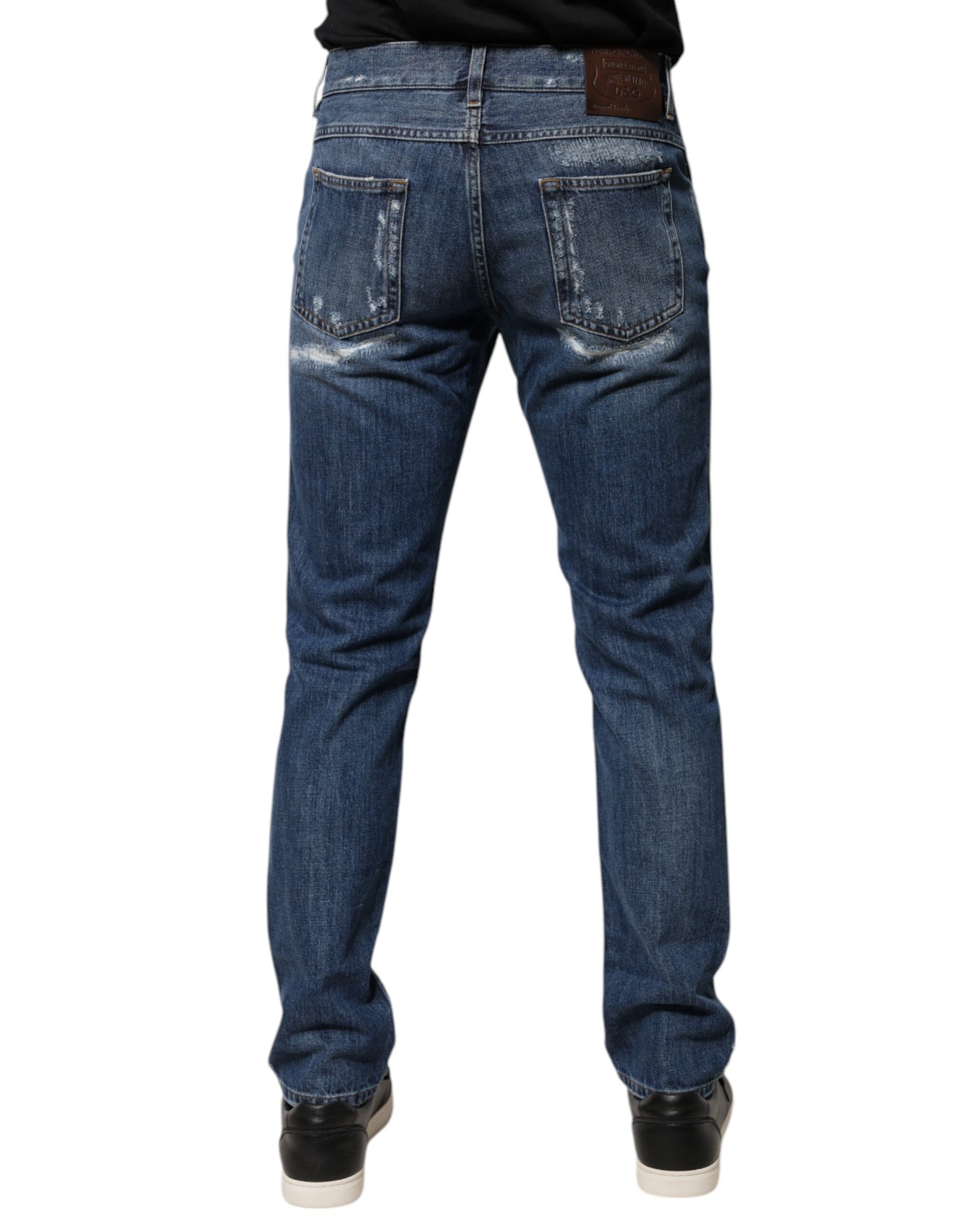 Dolce & Gabbana Blue Skinny Jeans for Men side view
