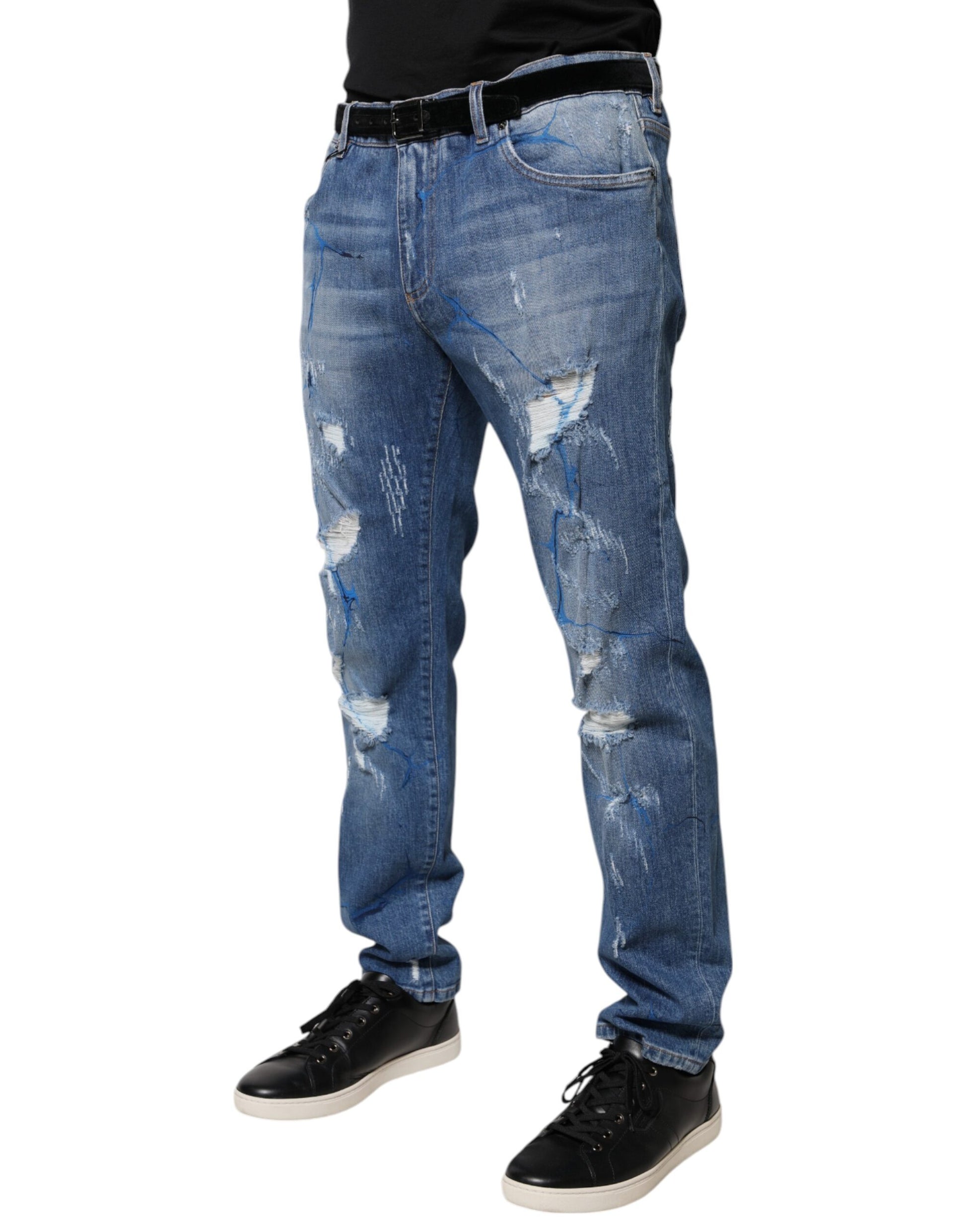 Dolce & Gabbana Blue Skinny Jeans for Men detail view