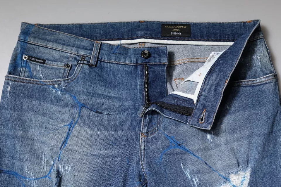 Dolce & Gabbana Blue Skinny Jeans for Men additional view