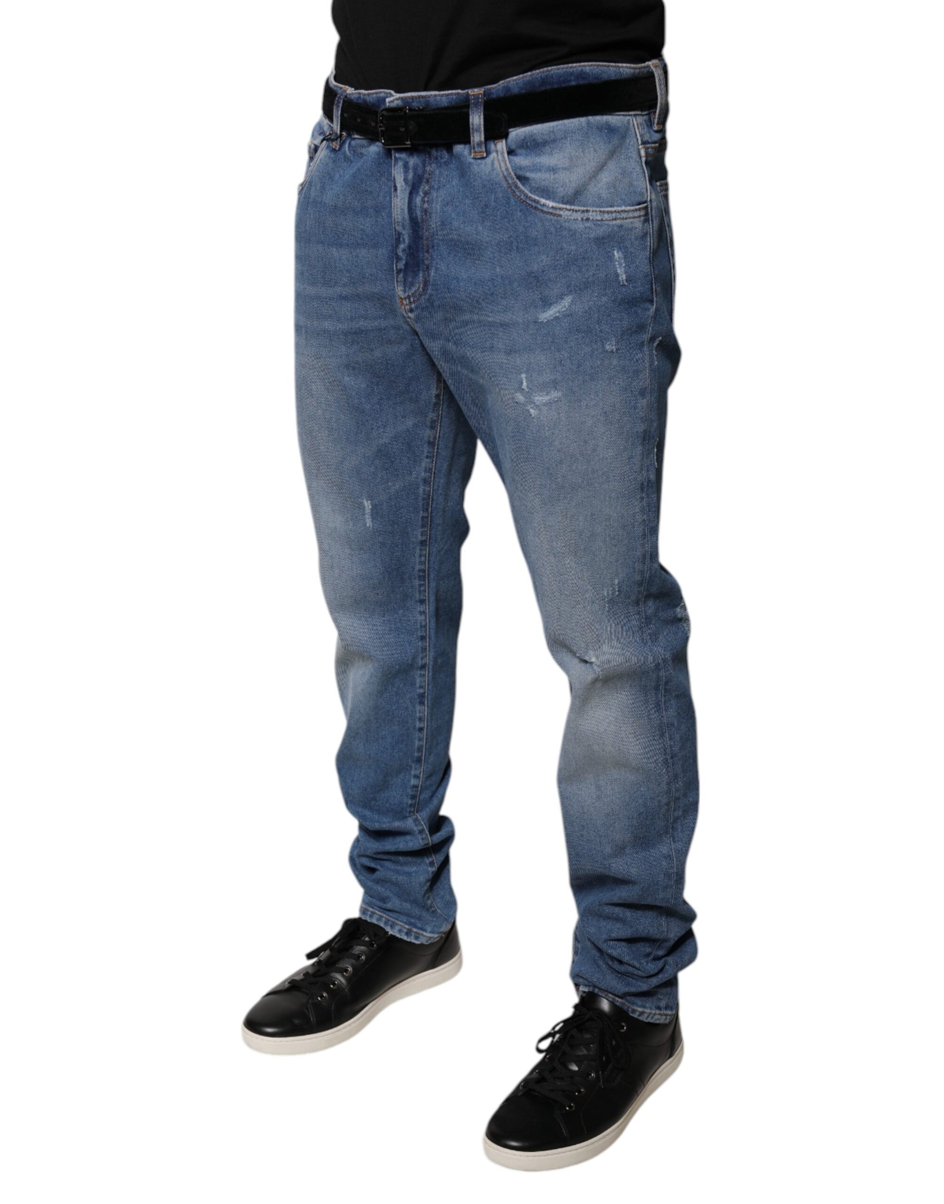 Dolce & Gabbana Blue Skinny Jeans for Men detail view