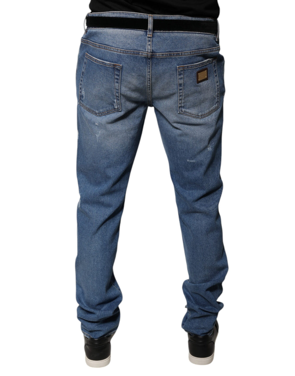 Dolce & Gabbana Blue Skinny Jeans for Men side view
