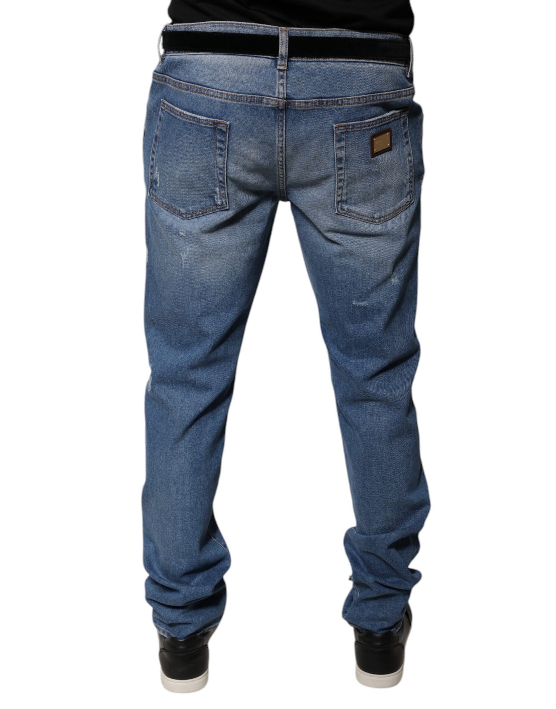 Dolce & Gabbana Blue Skinny Jeans for Men side view