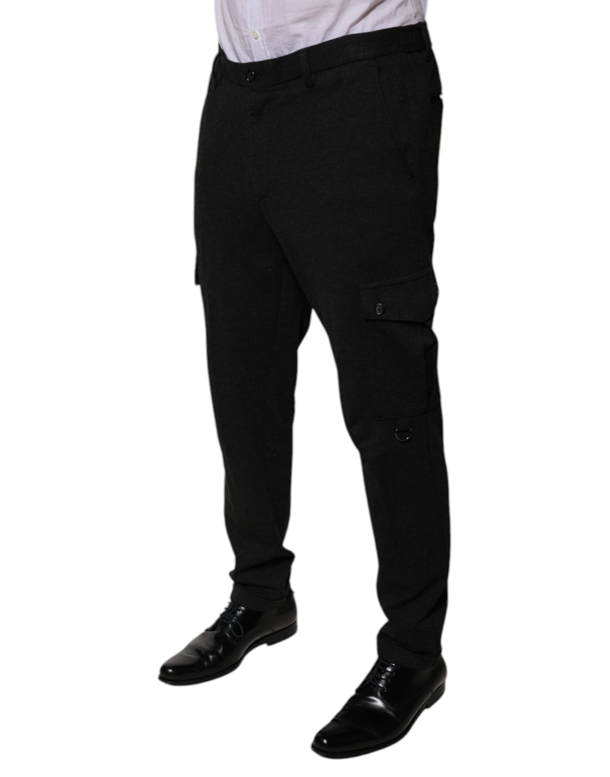 Dolce & Gabbana Black Cargo Pants for Men detail view