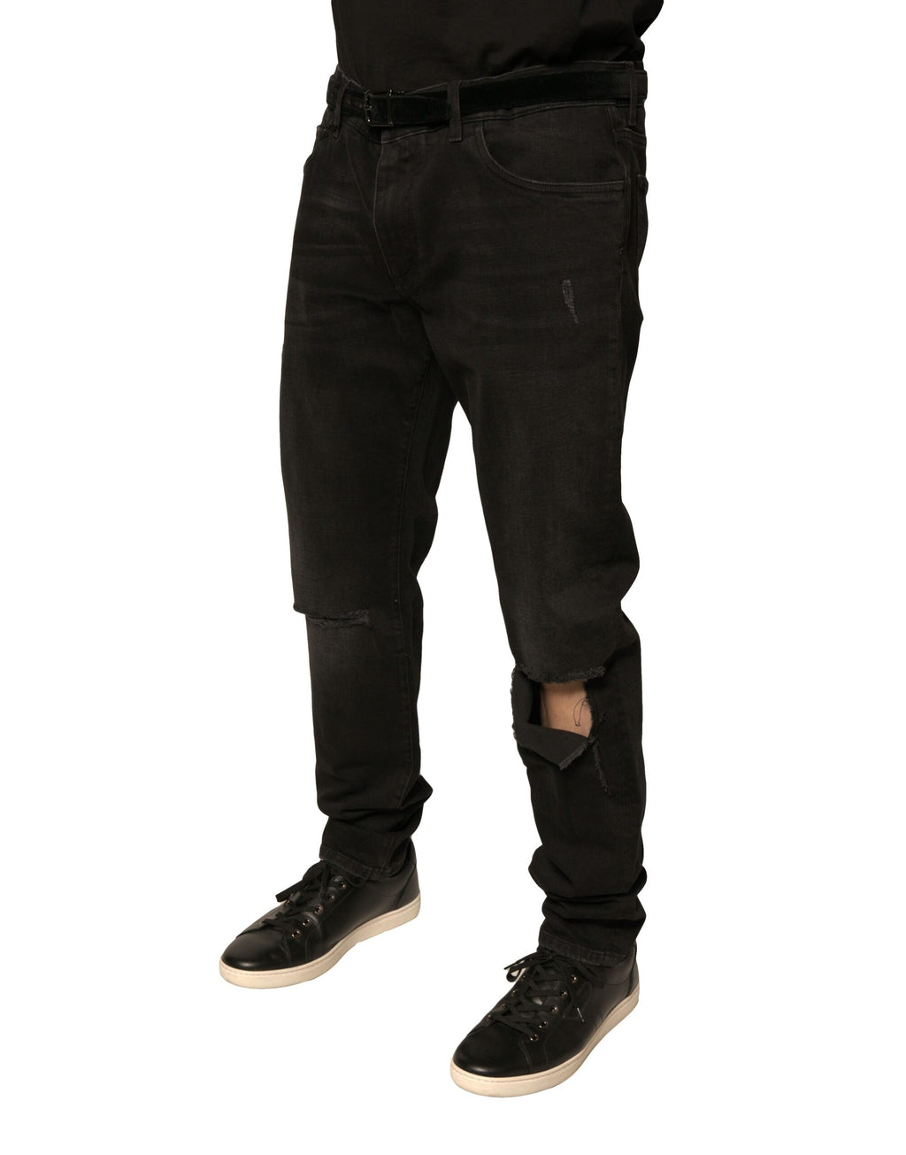 Dolce & Gabbana Black Skinny Jeans for Men detail view