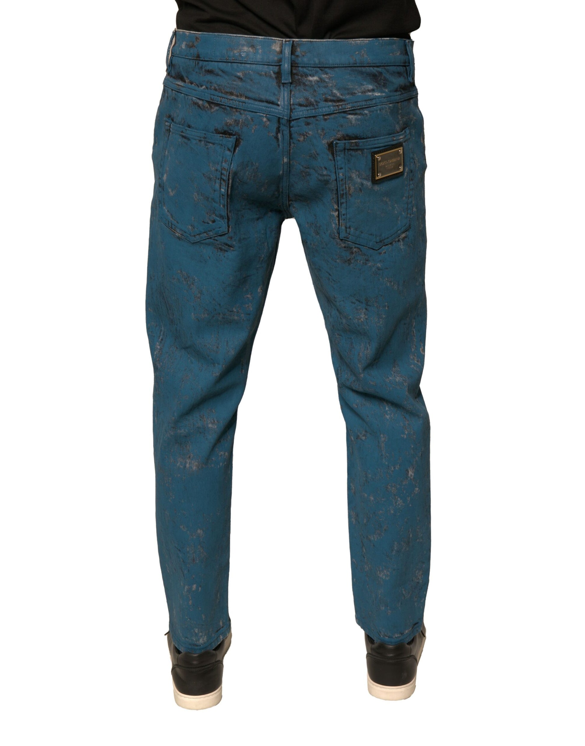 Dolce & Gabbana Blue Skinny Jeans for Men side view