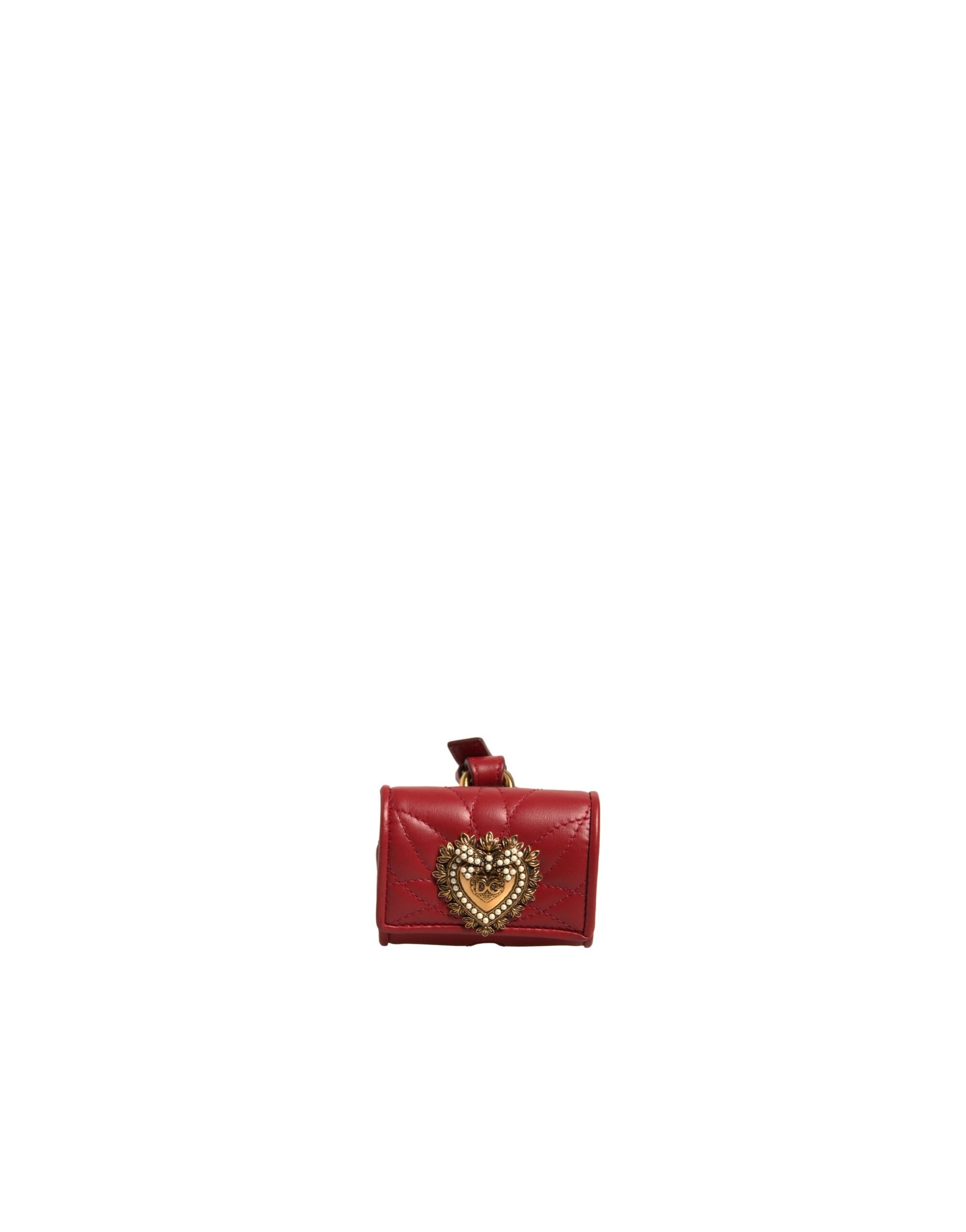 Étui AirPod Dolce & Gabbana en cuir noir Devotion avec cœur