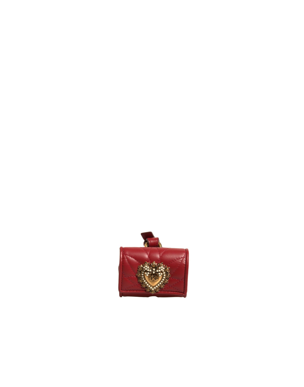 Étui AirPod Dolce & Gabbana en cuir noir Devotion avec cœur