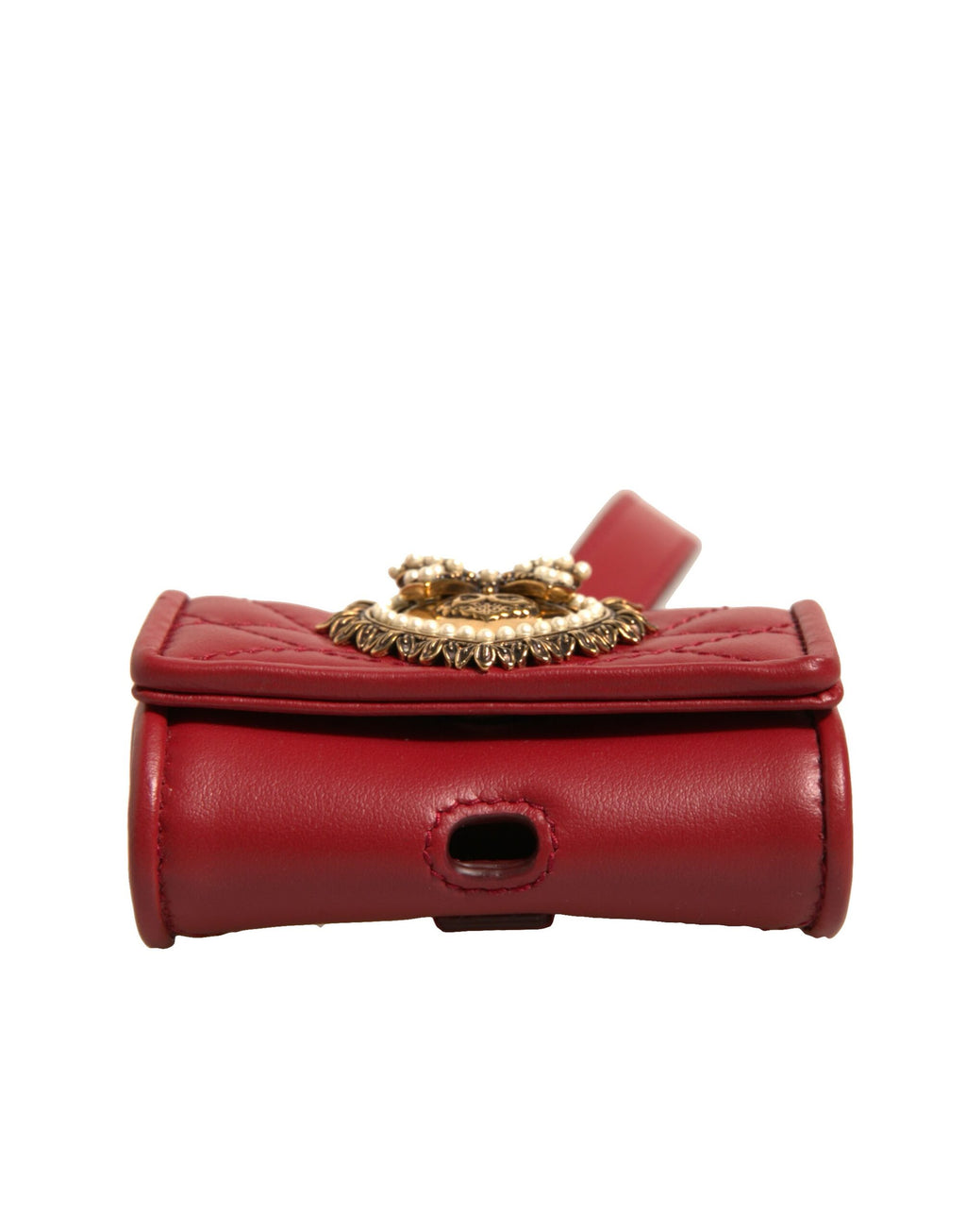 Étui AirPod Dolce & Gabbana en cuir noir Devotion avec cœur