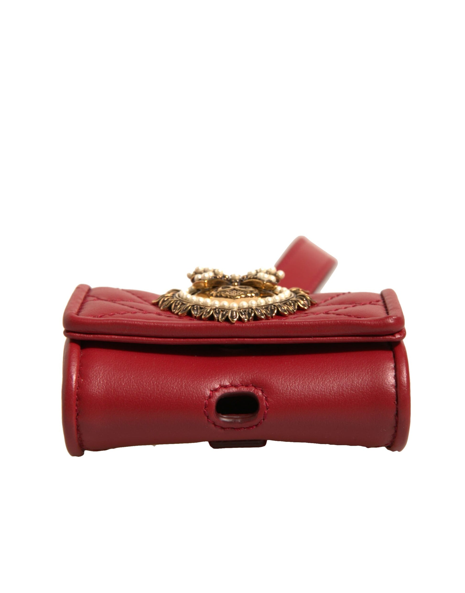 Étui AirPod Dolce & Gabbana en cuir noir Devotion avec cœur