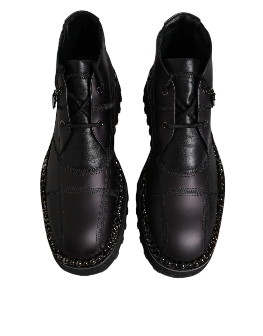 Dolce & Gabbana Bottines à lacets en cuir noir