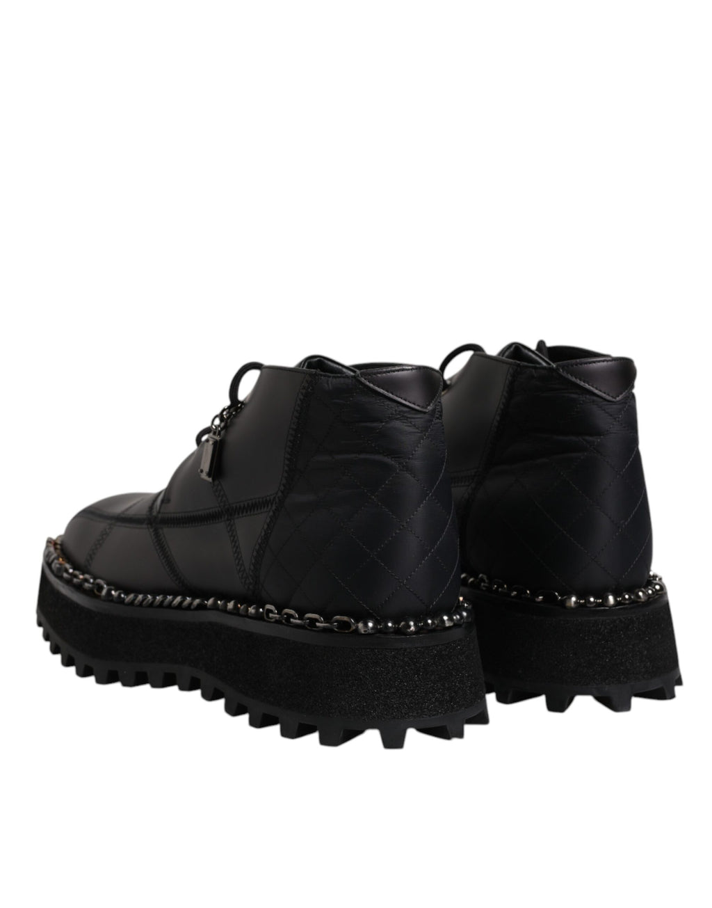 Dolce & Gabbana Bottines à lacets en cuir noir