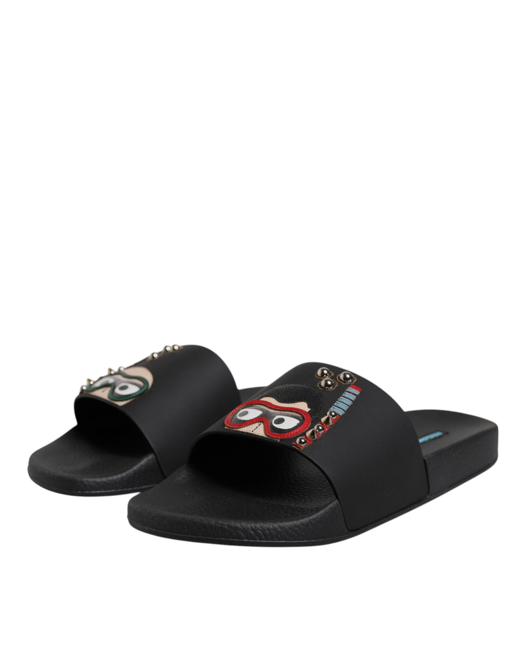 Dolce & Gabbana Black Slides for Men detail view