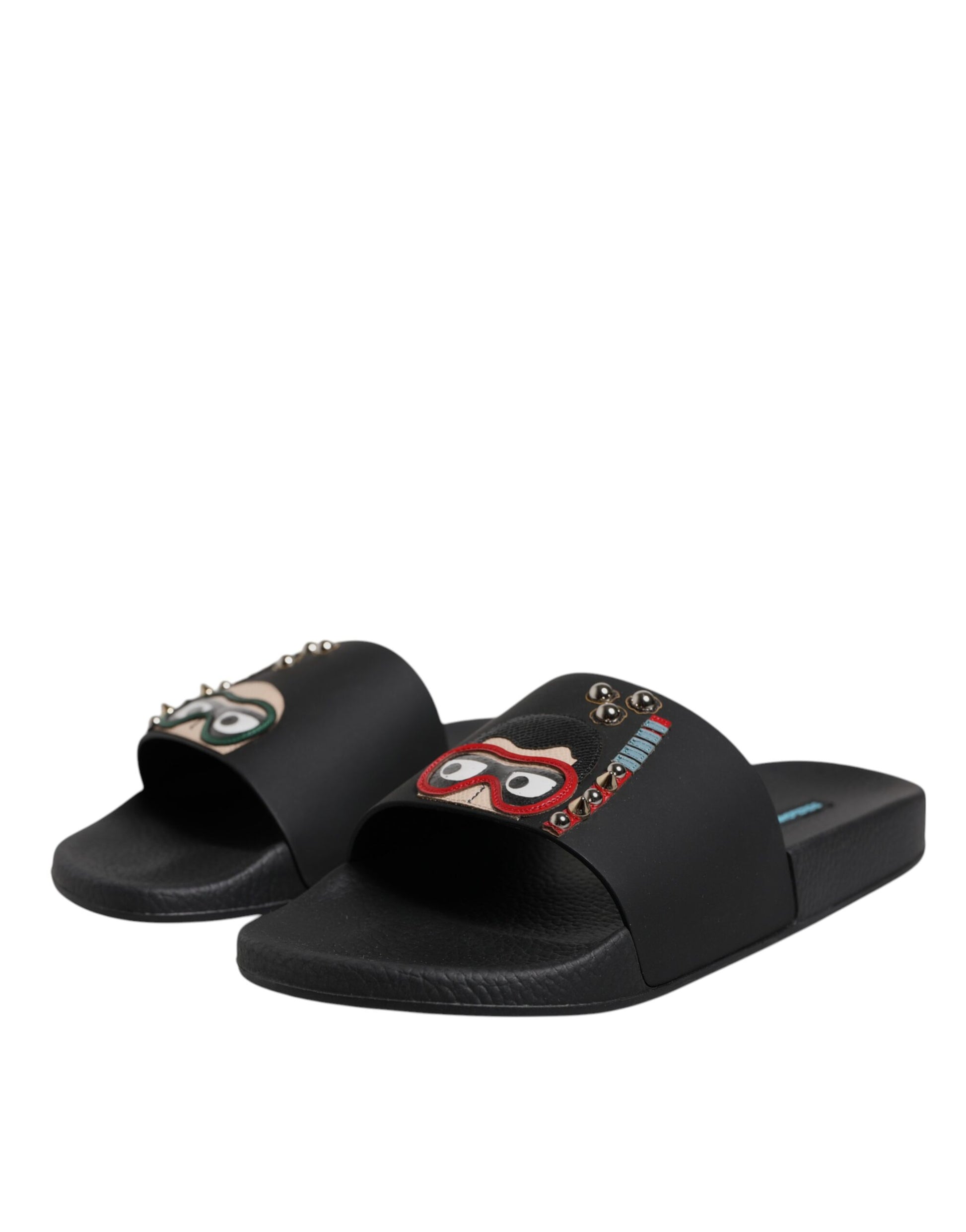 Dolce & Gabbana Black Slides for Men detail view