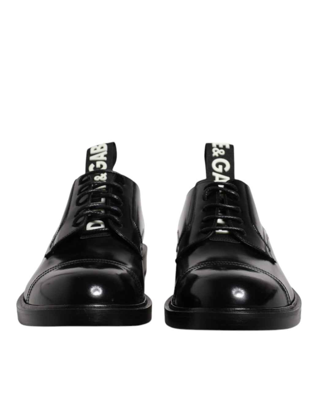 Chaussures de ville à lacets en cuir verni noir Dolce & Gabbana
