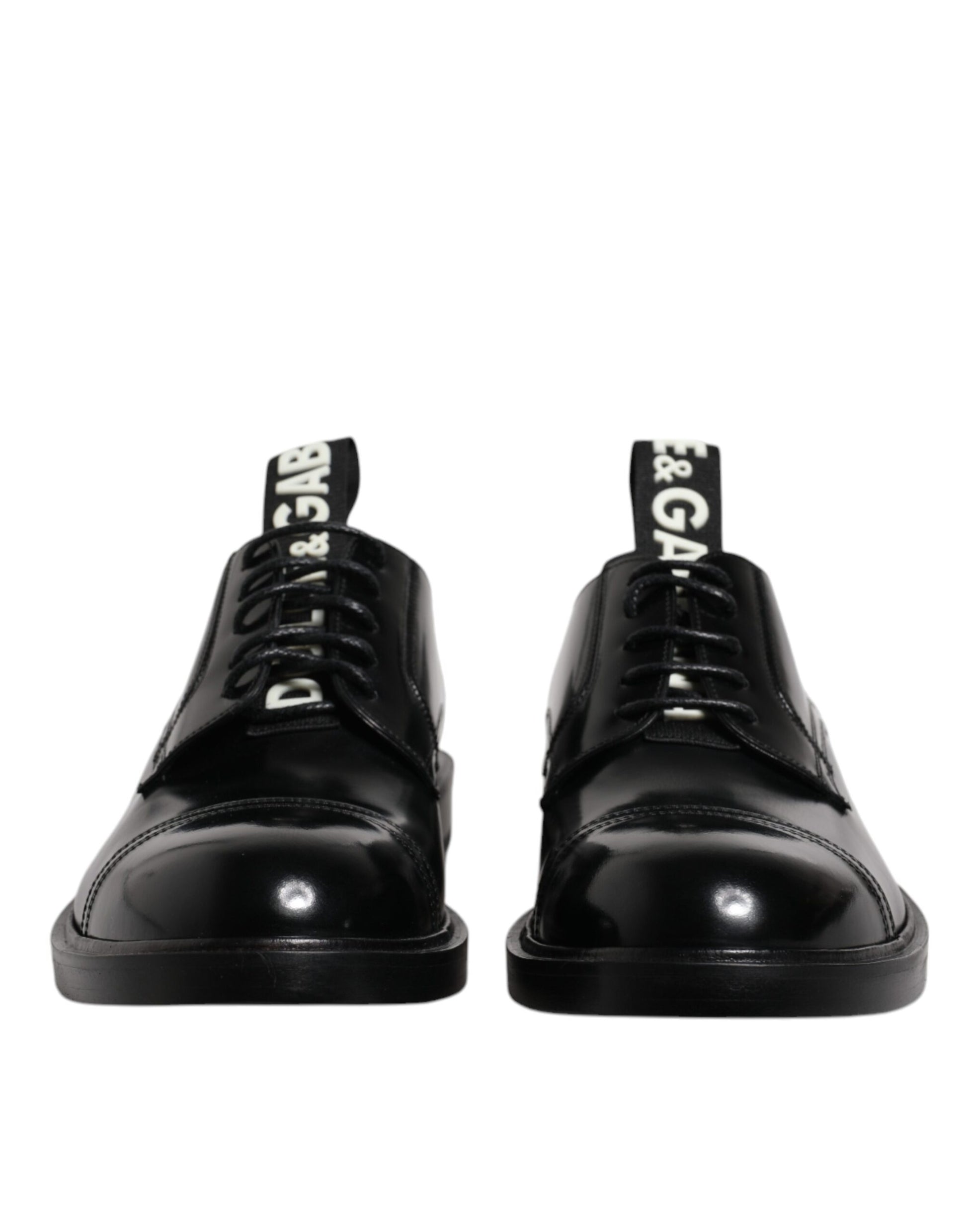 Chaussures de ville à lacets en cuir verni noir Dolce & Gabbana
