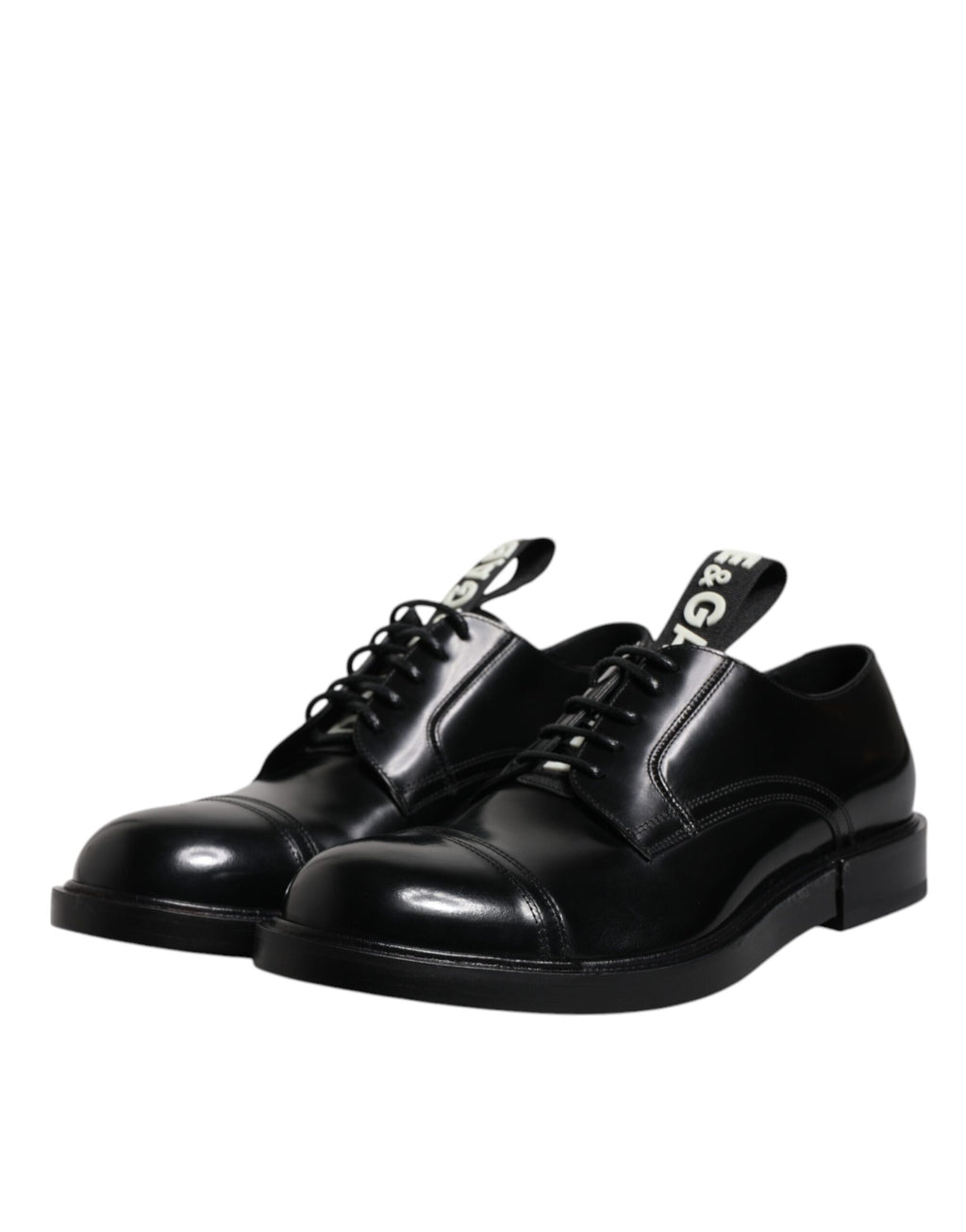 Chaussures de ville à lacets en cuir verni noir Dolce & Gabbana