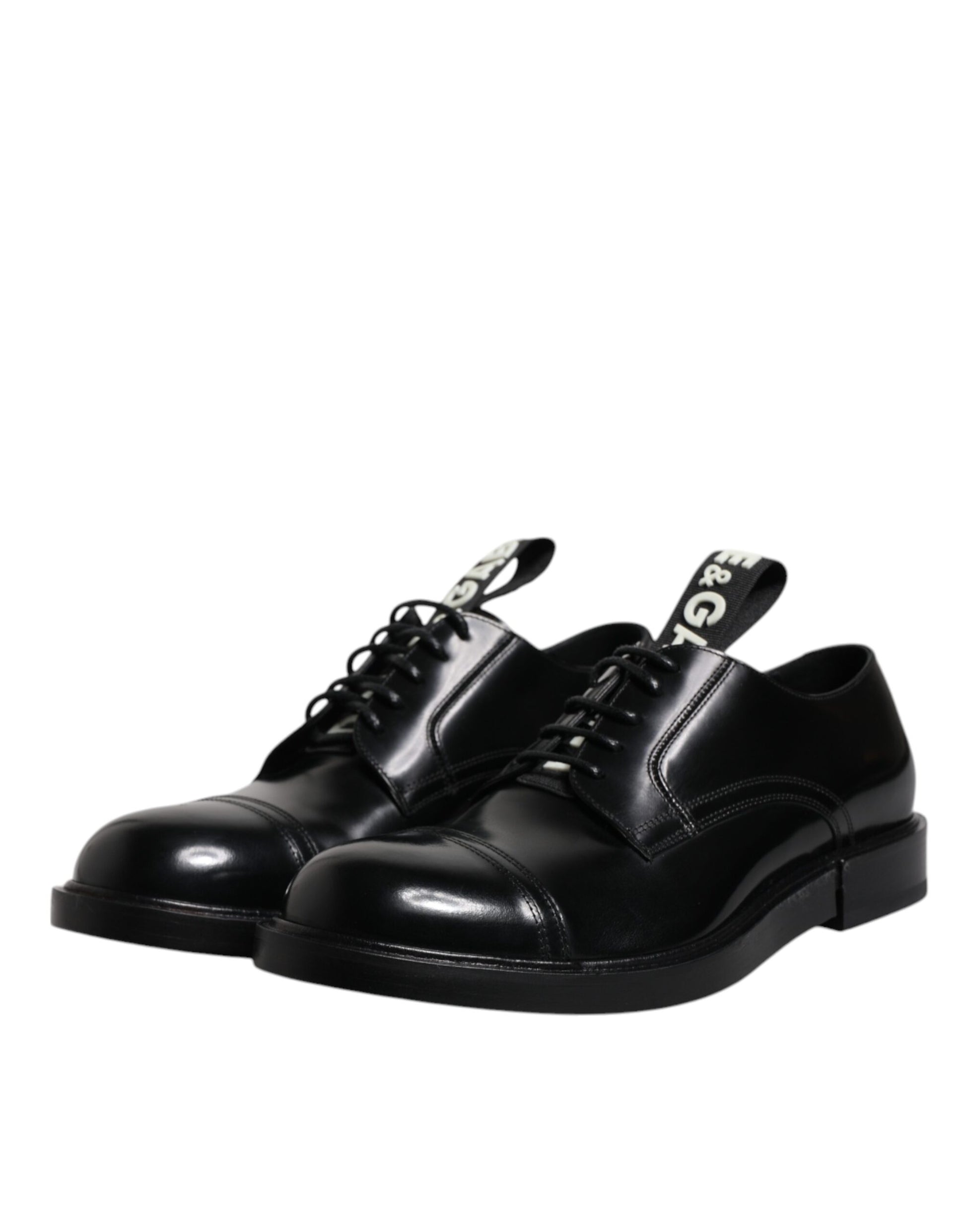 Chaussures de ville à lacets en cuir verni noir Dolce & Gabbana