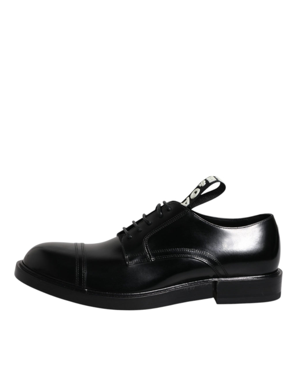Chaussures de ville à lacets en cuir verni noir Dolce & Gabbana