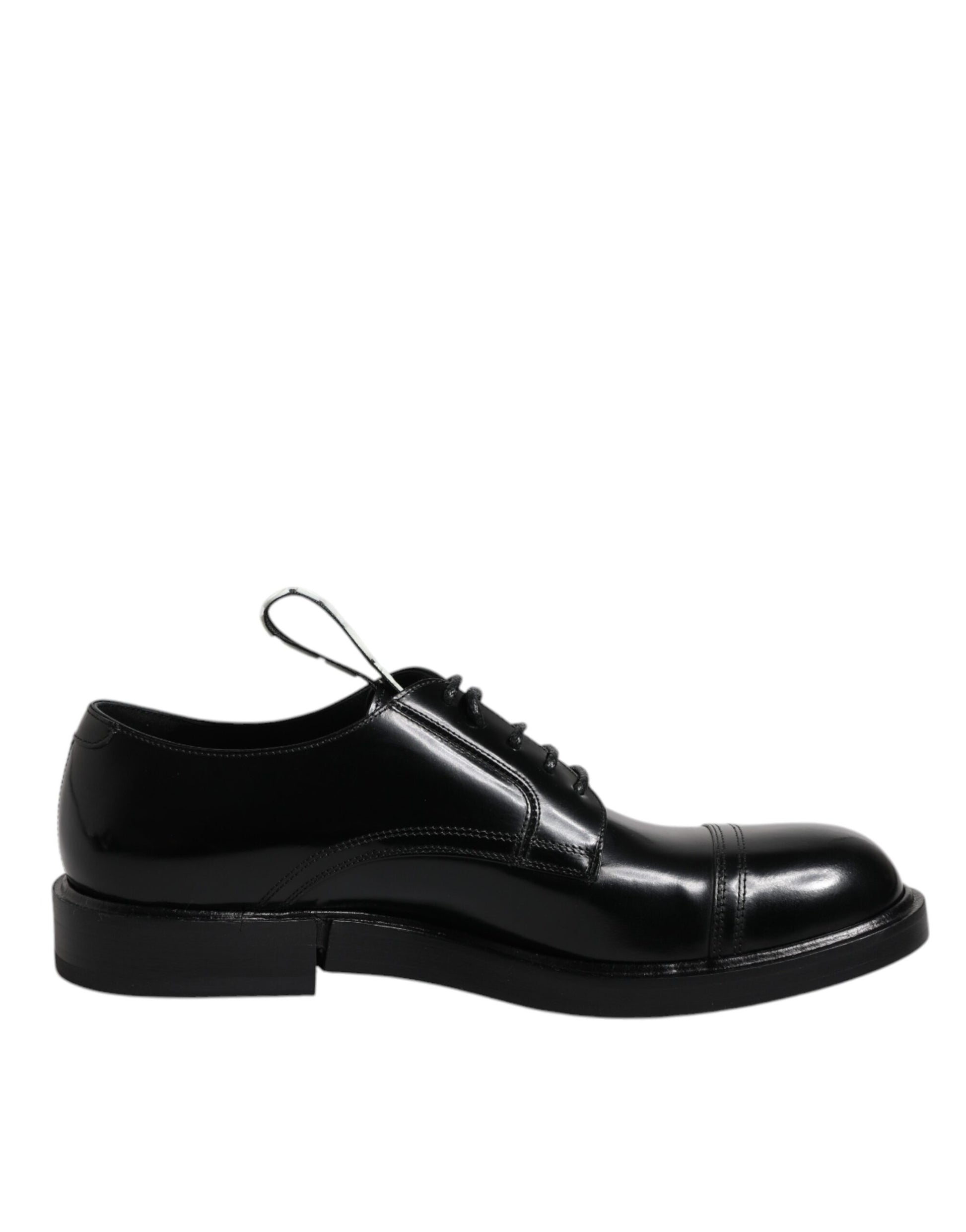 Chaussures de ville à lacets en cuir verni noir Dolce & Gabbana