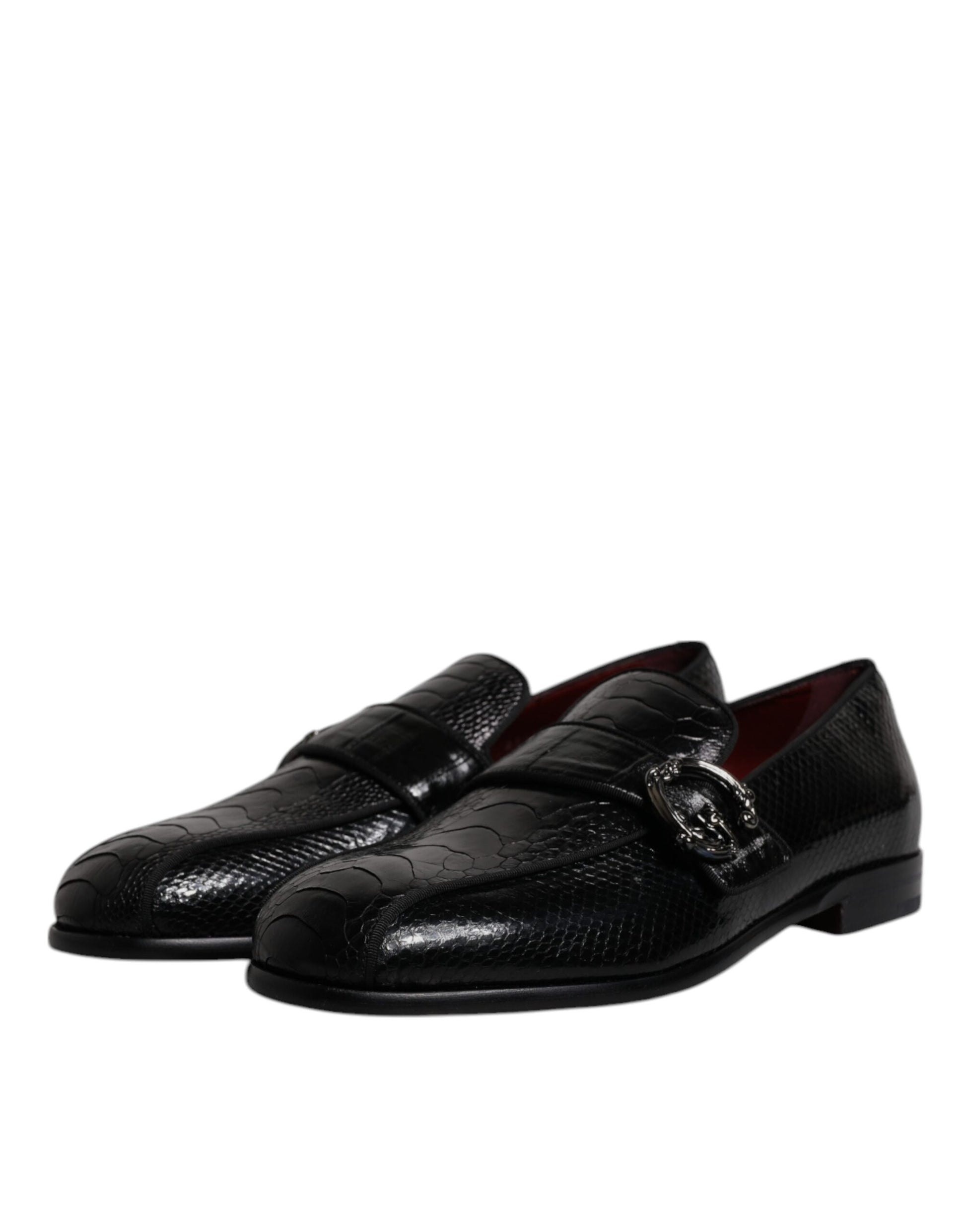 Dolce & Gabbana Black Slip On Loafers for Men side view