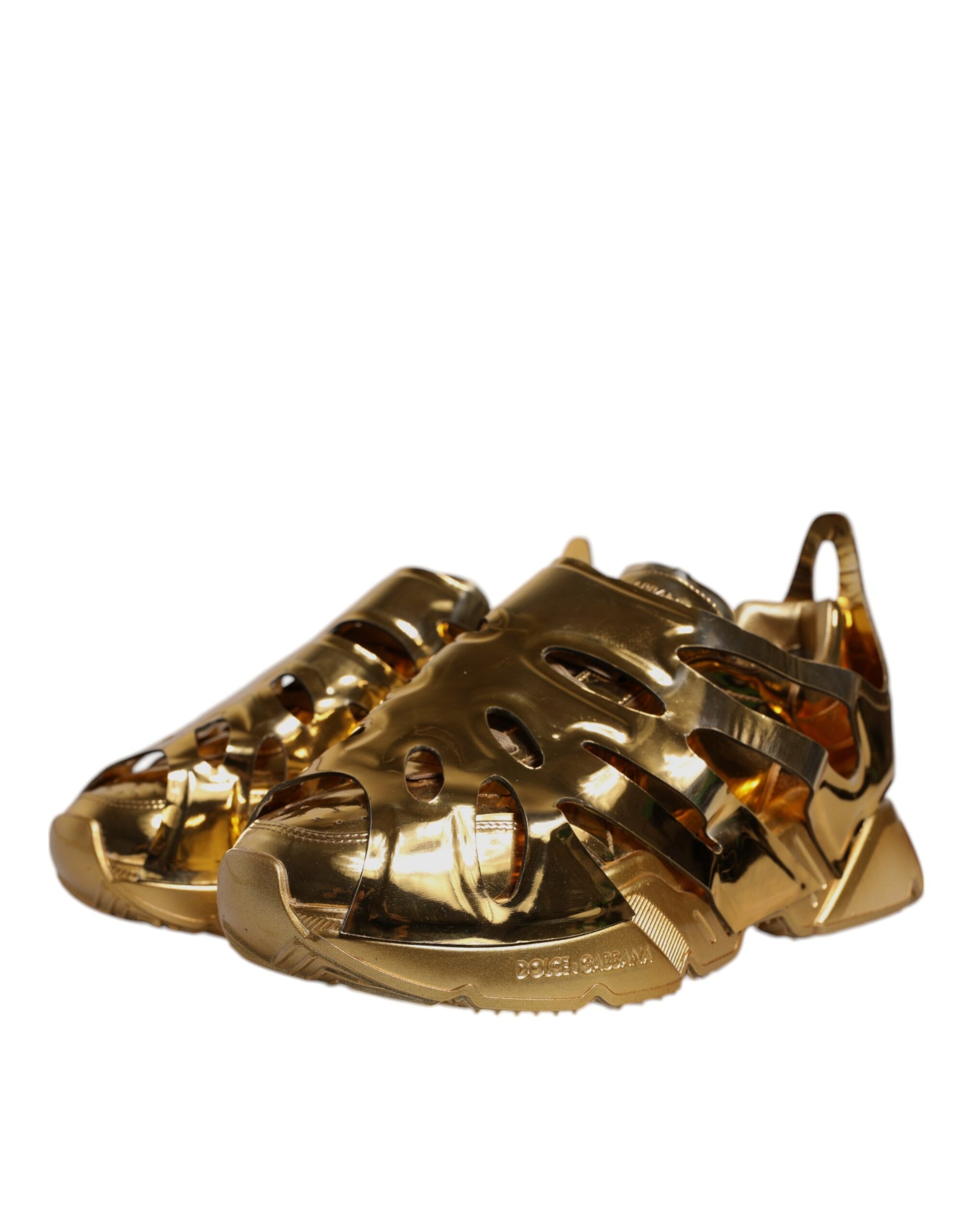 Dolce & Gabbana Gold Chunky Sneakers for Men detail view