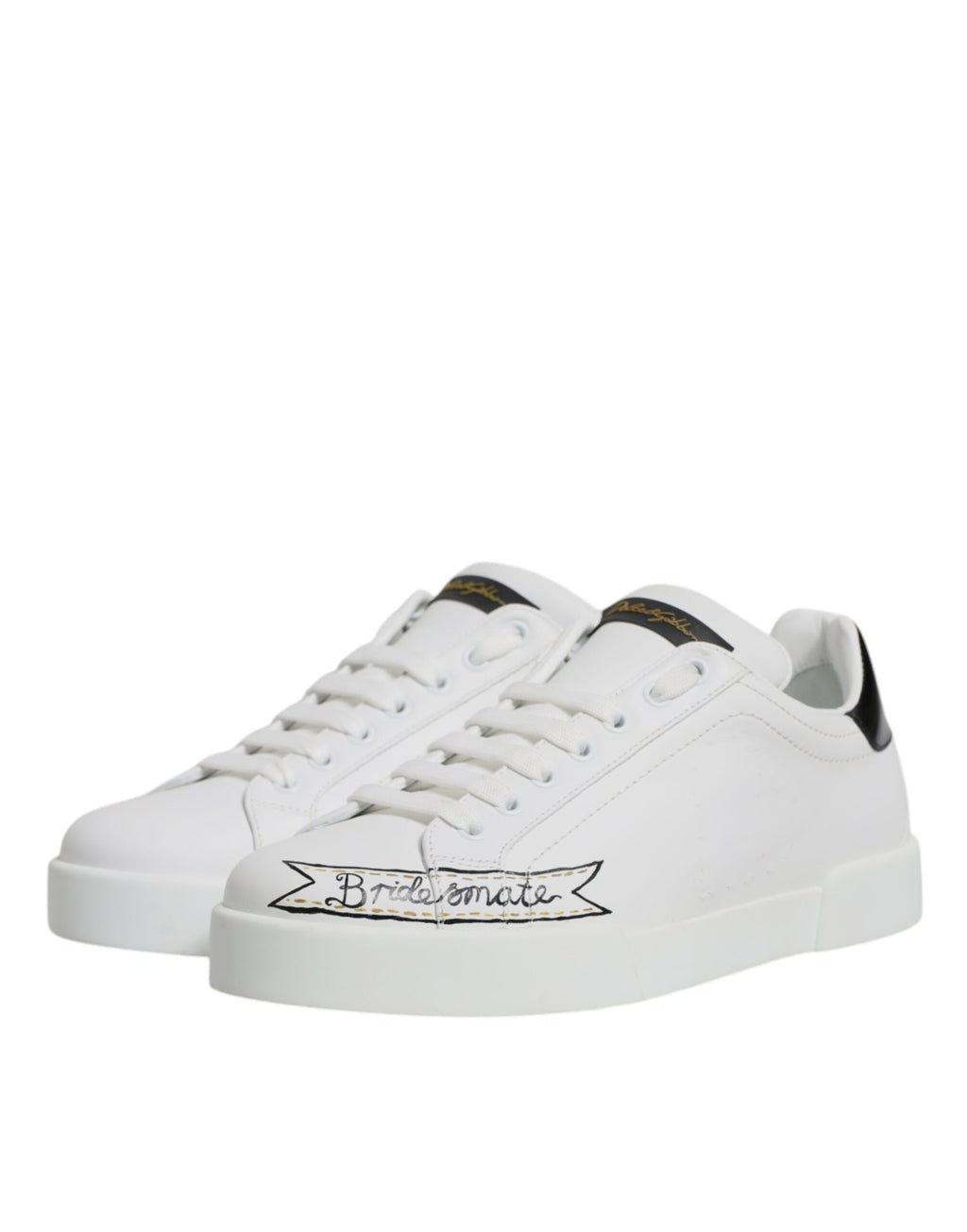 Dolce & Gabbana White Low Top Sneakers for Men side view