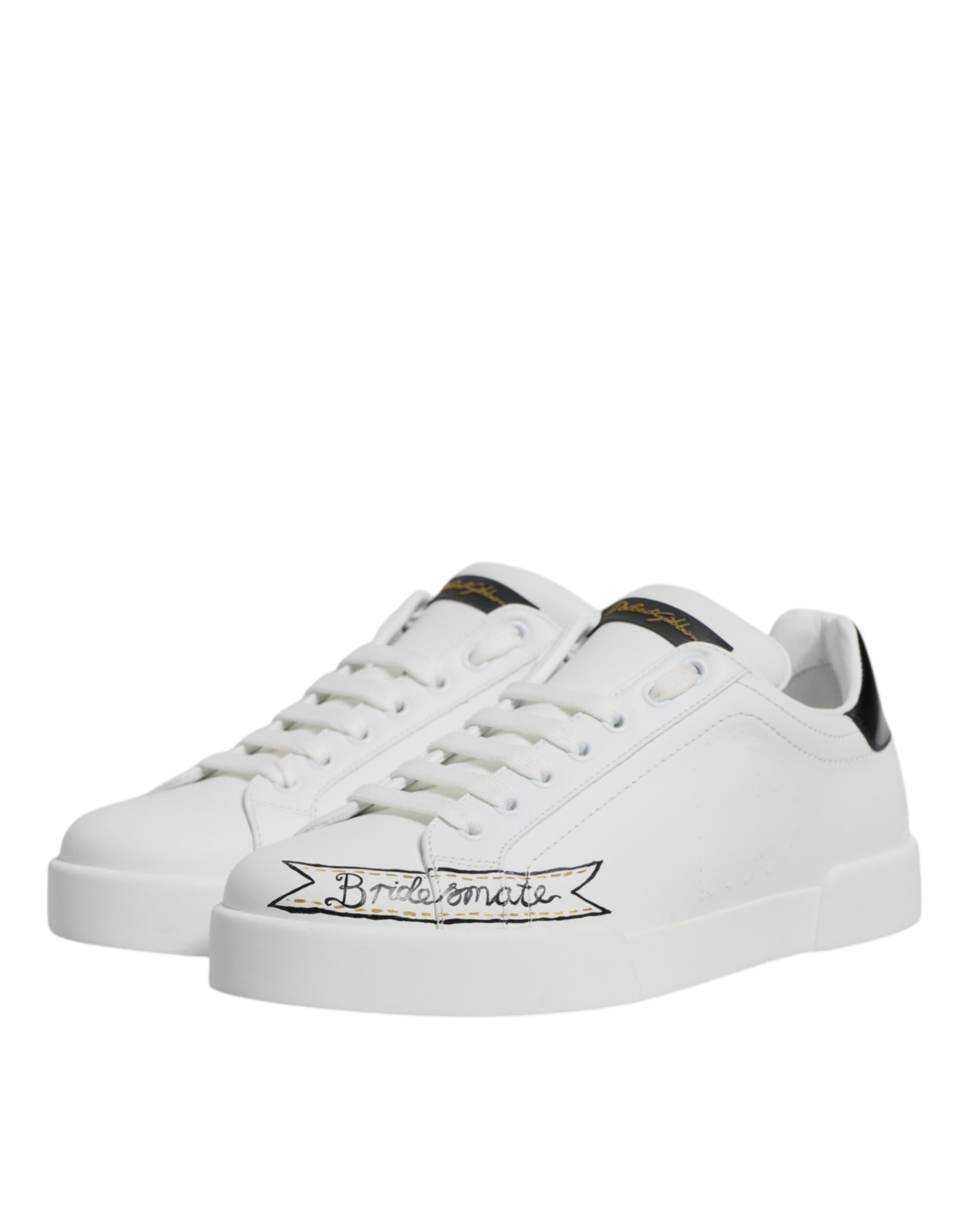 Dolce & Gabbana White Low Top Sneakers for Men side view
