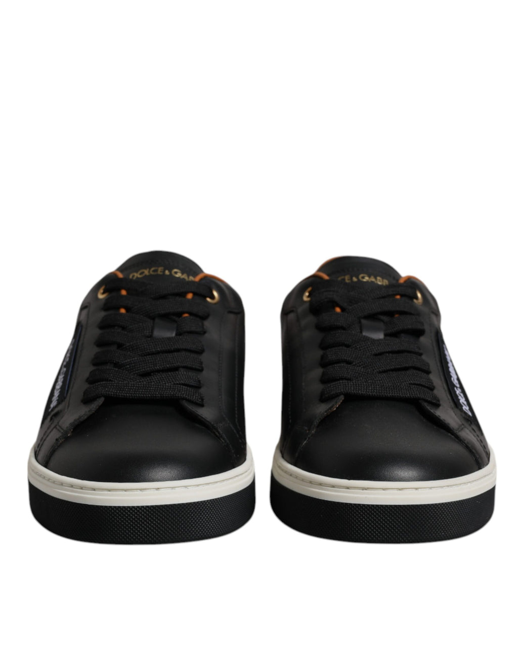 Baskets basses en cuir noir Dolce & Gabbana pour hommes