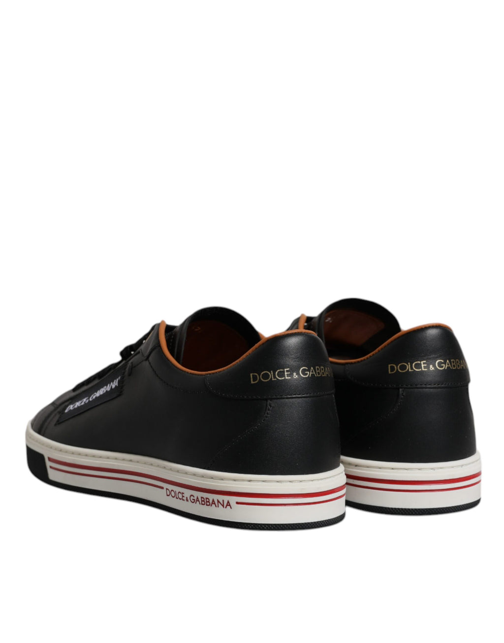 Baskets basses en cuir noir Dolce & Gabbana pour hommes