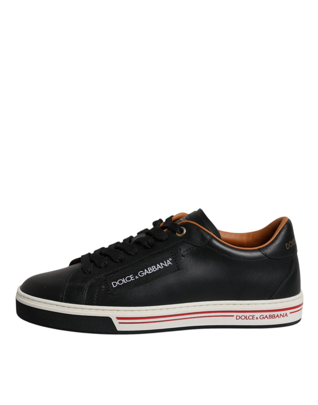 Baskets basses en cuir noir Dolce & Gabbana pour hommes