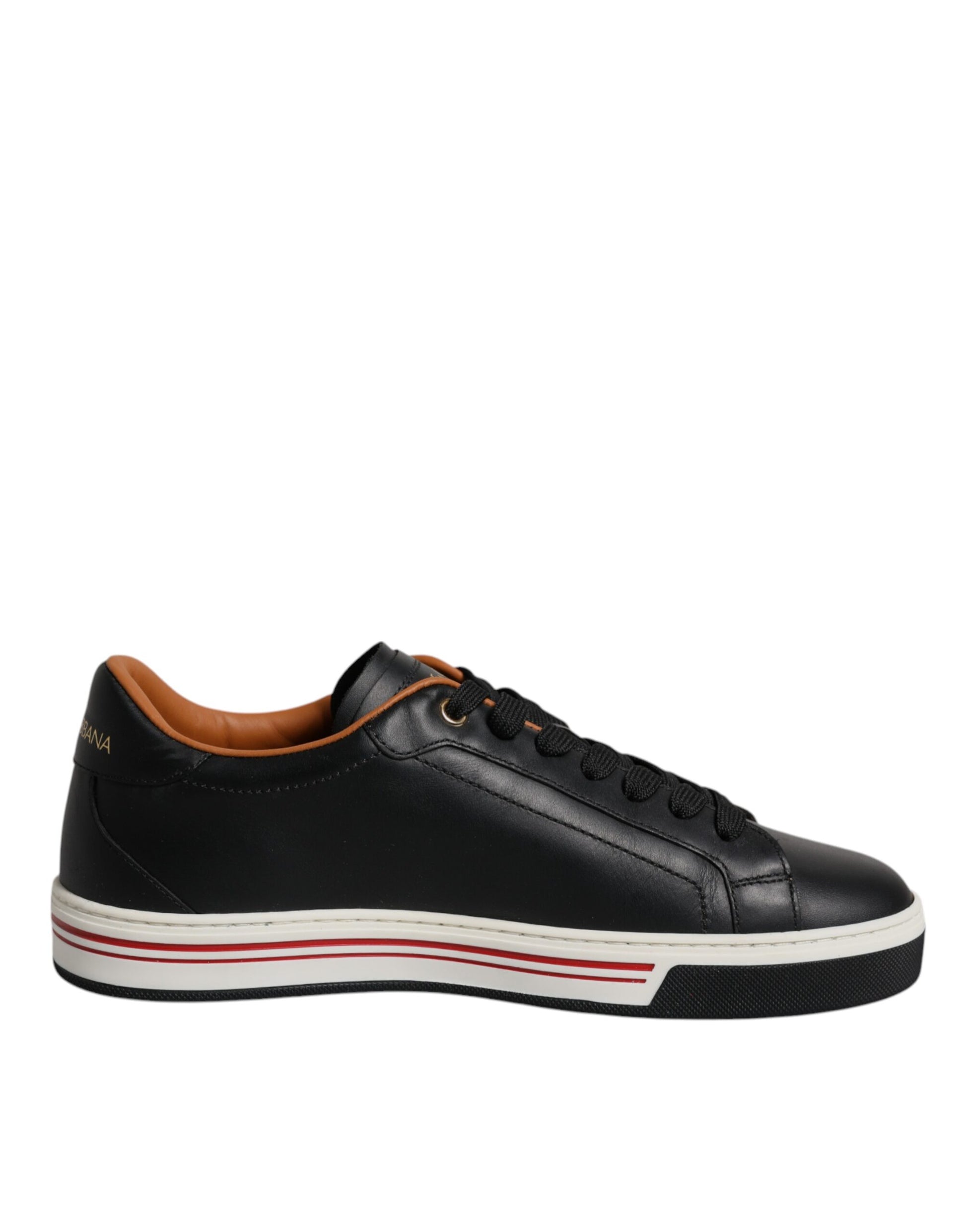 Baskets basses en cuir noir Dolce & Gabbana pour hommes