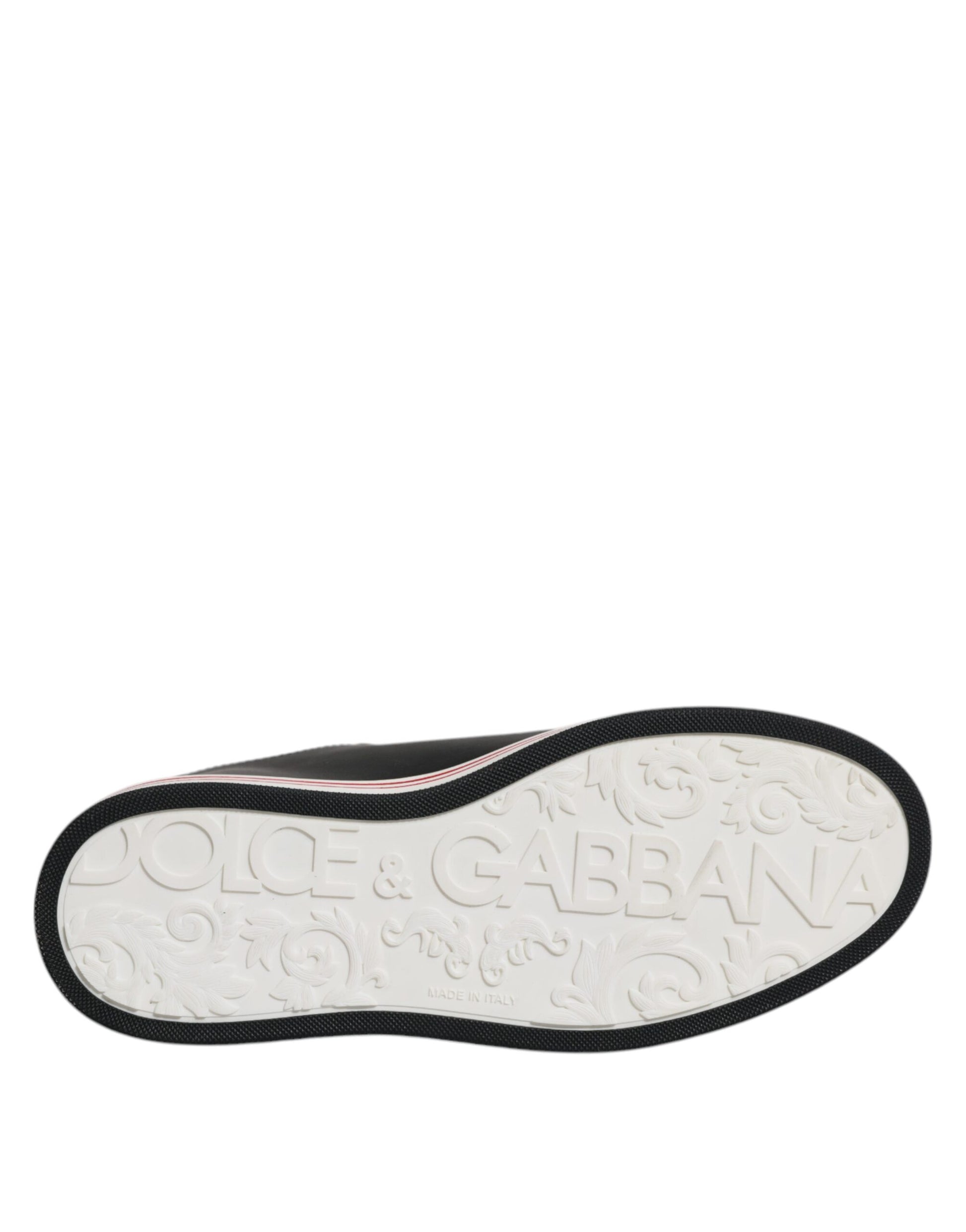 Baskets basses en cuir noir Dolce & Gabbana pour hommes